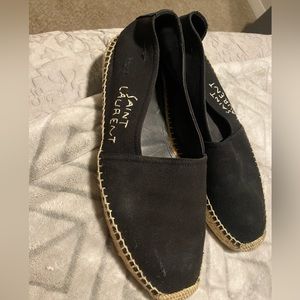 Saint Laurent Logo Embroidered Slip-On Espadrilles size 41 US 8